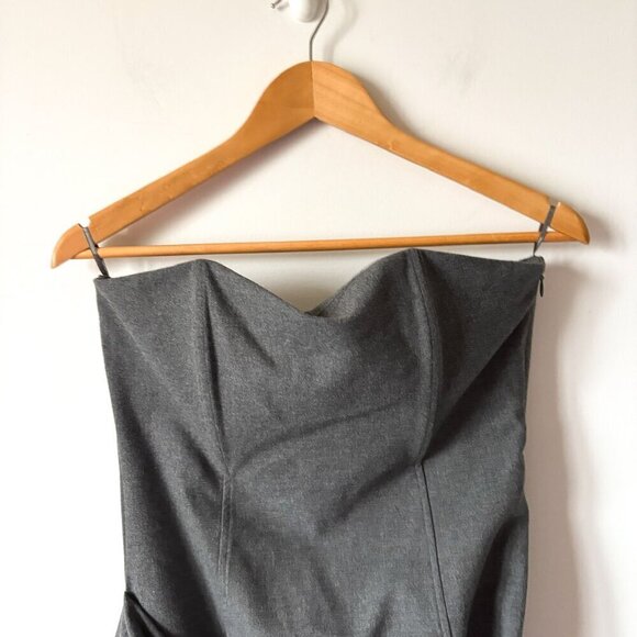 Zara Strapless Mini Dress NWT Grey - Picture 6 of 10